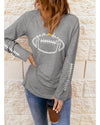 Azura Exchange Game Day Soccer Graphic Print Long Sleeve Top - S
