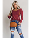 Azura Exchange Lace Crochet V Neck Long Sleeve Top - S