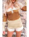 Azura Exchange Color Block Henley Top - 2XL