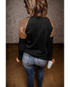 Azura Exchange Christmas Season Graphic Sequin Shoulder Top - L