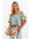 Azura Exchange Textured Ruched Ruffle Blouse - L
