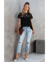 Azura Exchange Lace Crochet Patchwork Blouse - L
