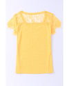 Azura Exchange Lace Crochet Short Sleeve T-Shirt - M