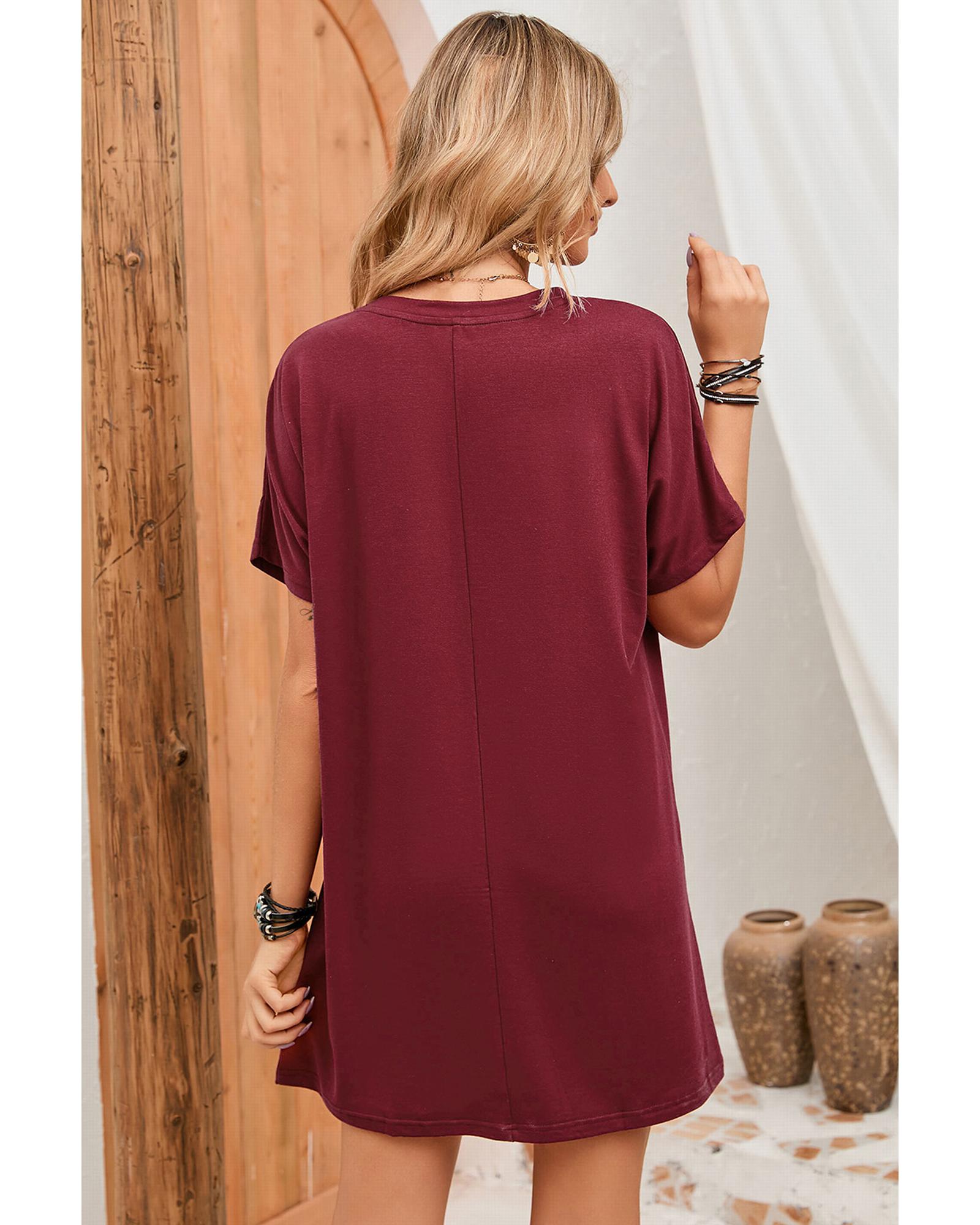 Azura Exchange Short Sleeve Tunic Top with Side Pockets - S