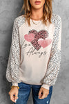 Azura Exchange Love Always Heart Leopard Color Block Top - XL