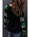 Azura Exchange Lucky Clover Glitter Pattern Leopard Plaid Top - M