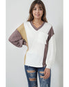 Azura Exchange Colorblock Patchwork Knit Top - S