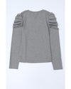 Azura Exchange Buttoned Puff Long Sleeve Sheath Top - XL