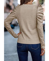 Azura Exchange Buttoned Puff Long Sleeve Sheath Top - XL