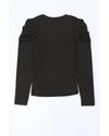 Azura Exchange Buttoned Puff Long Sleeve Sheath Top - XL