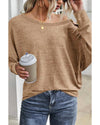 Azura Exchange Button Decor Dolman Sleeve Top - M