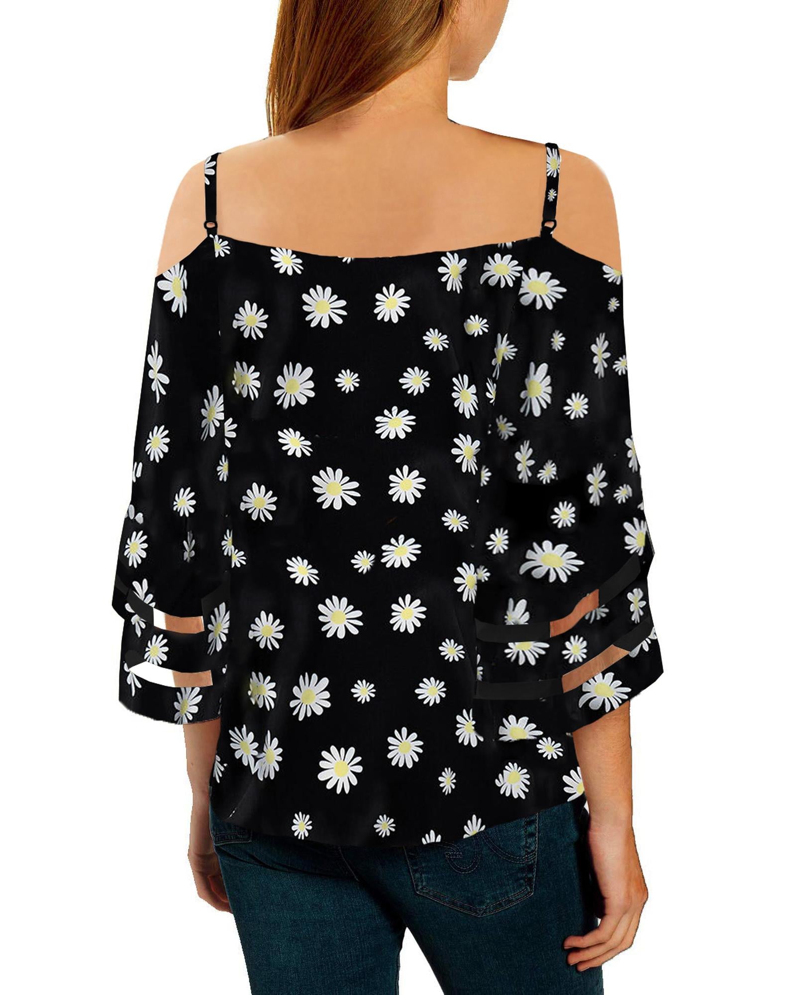 Azura Exchange Floral Cold Shoulder Blouse - 2XL