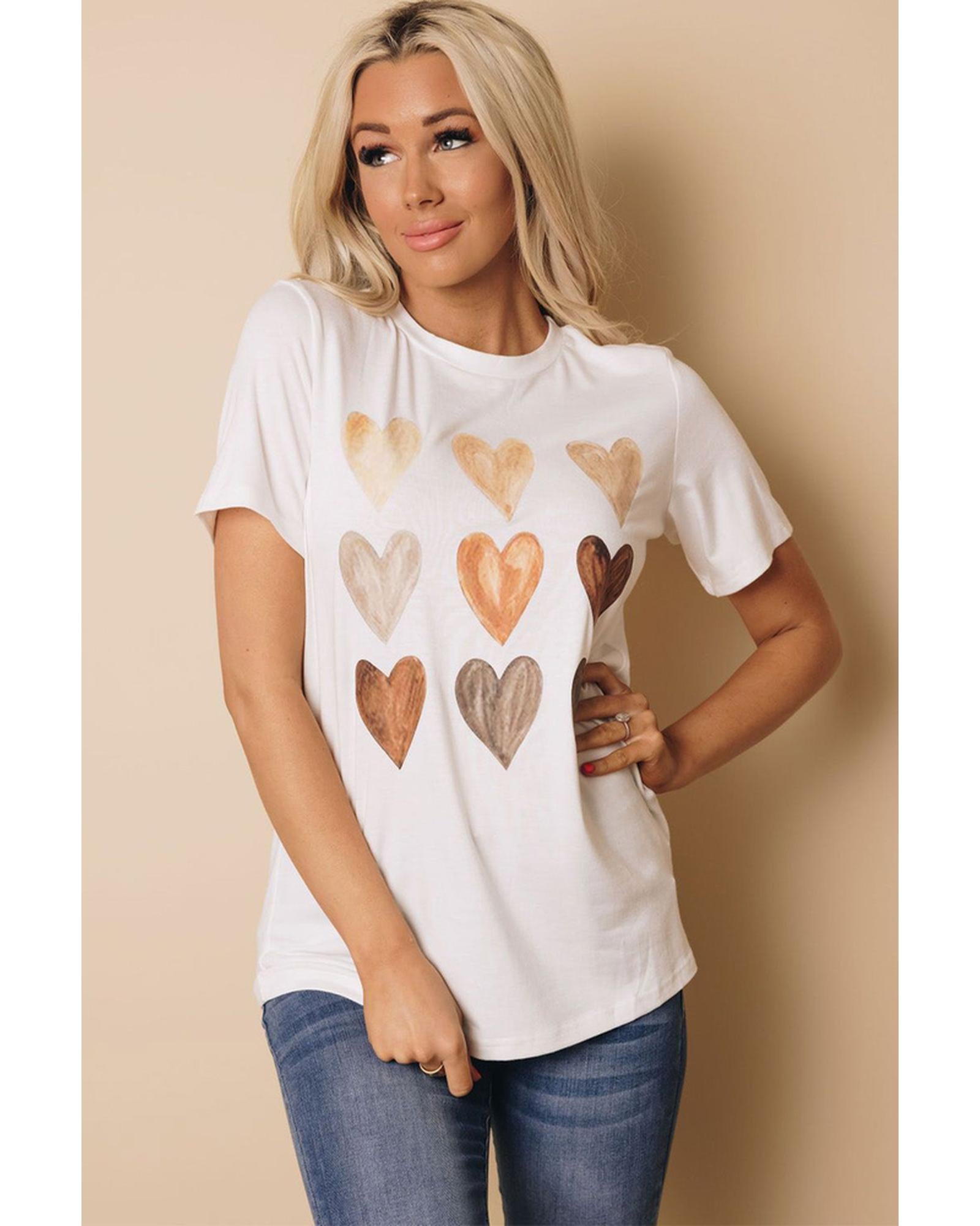 Azura Exchange Kind Heart Print T-shirt - M