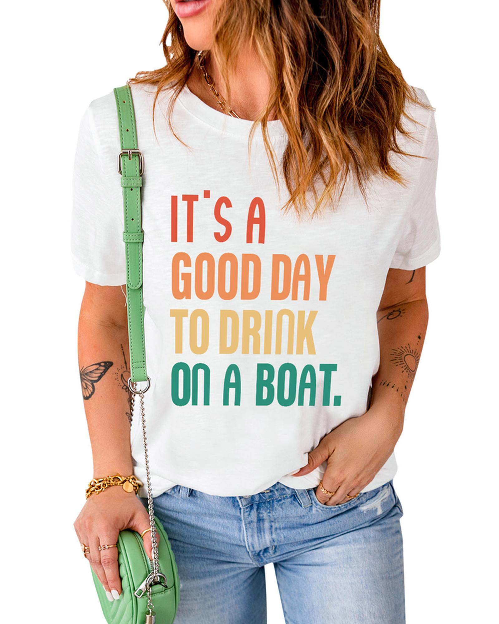 Azura Exchange Good Day Boat Letters T-Shirt - M