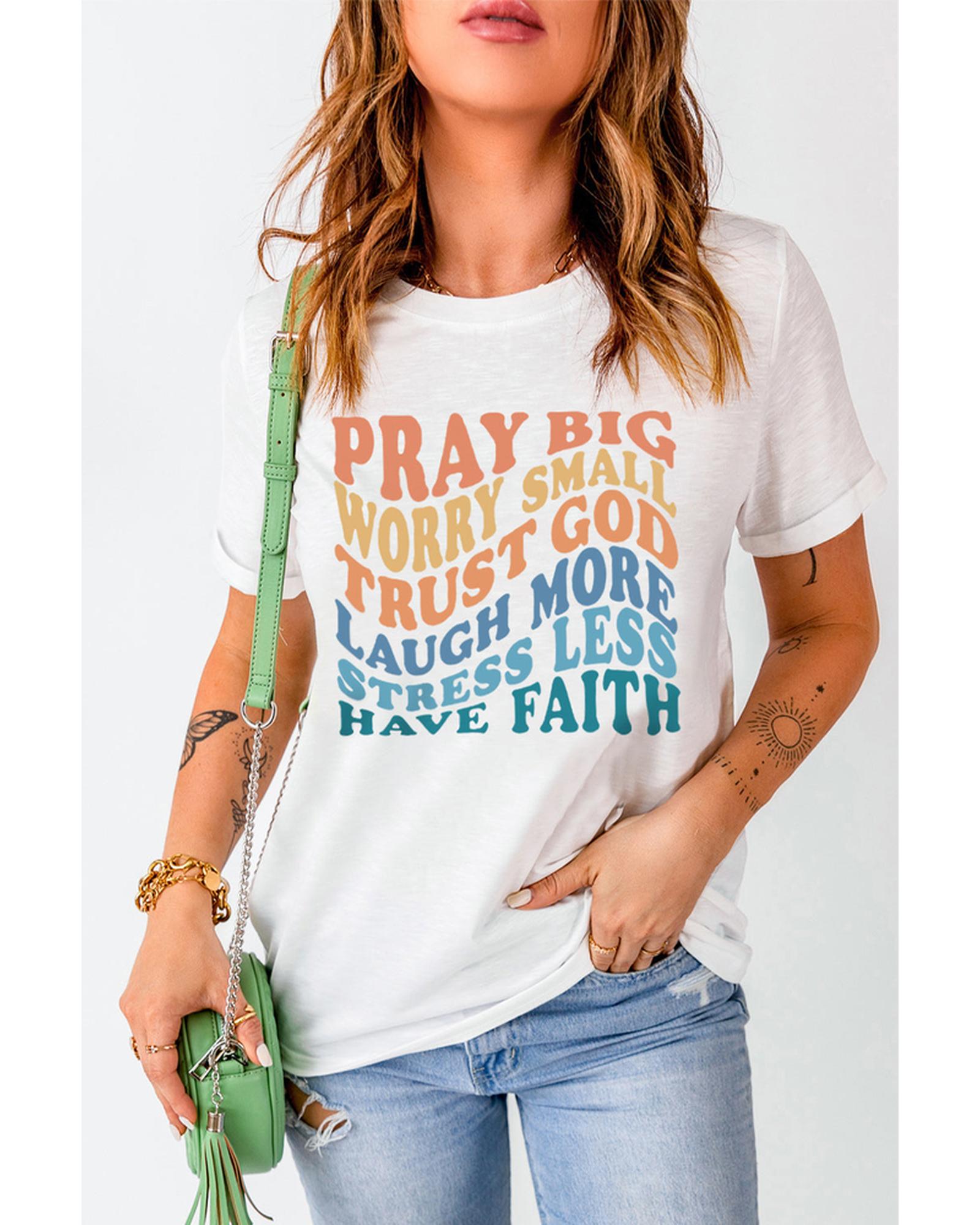 Azura Exchange Faith Inspired Words Print T-Shirt - M