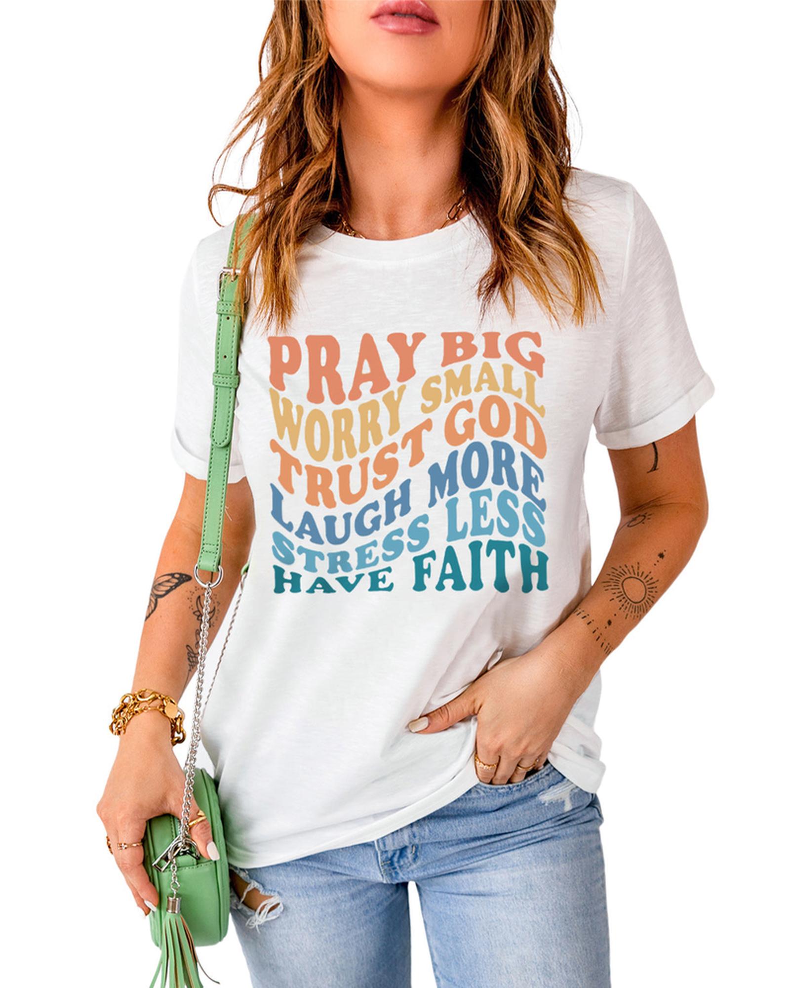 Azura Exchange Faith Inspired Words Print T-Shirt - M