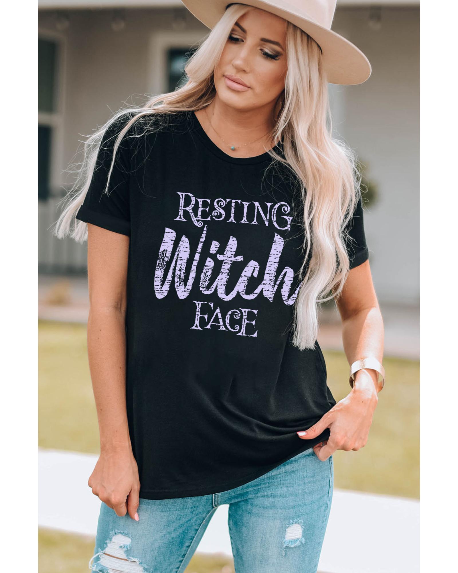 Azura Exchange Resting Witch Face Graphic Tee - 2XL