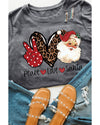 Azura Exchange Peace Love Santa Graphic Tee - L
