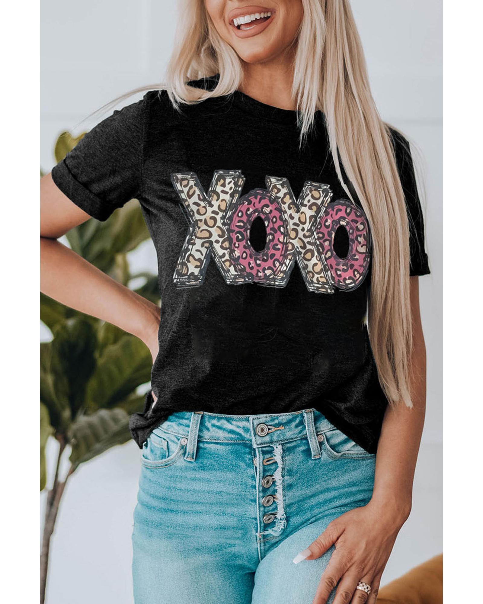 Azura Exchange Leopard Letter Print T Shirt - 2XL