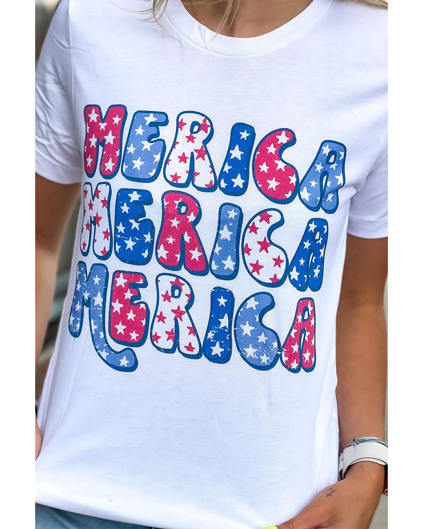 Azura Exchange Graphic Tee with MERICA Flag Element - M