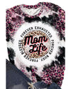 Azura Exchange Leopard Print Graphic Tee with Mom Life Slogan - S