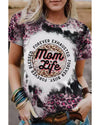 Azura Exchange Leopard Print Graphic Tee with Mom Life Slogan - S