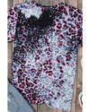 Azura Exchange Leopard Print Graphic Tee with Mom Life Slogan - S