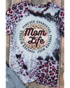 Azura Exchange Leopard Print Graphic Tee with Mom Life Slogan - S