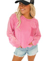 Azura Exchange Lace Patch Pocket Long Sleeve T-shirt - XL