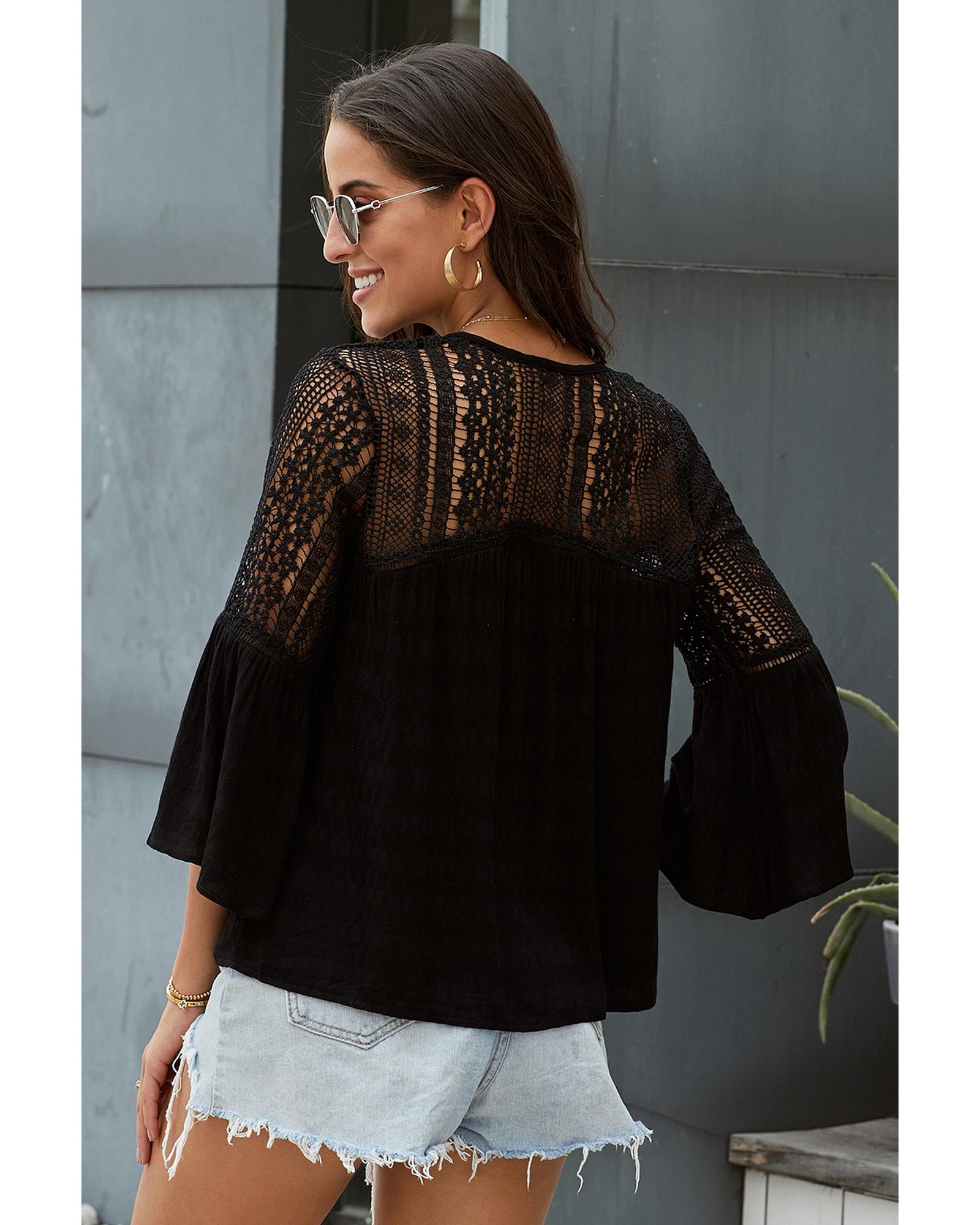 Azura Exchange Crochet Blouse - S