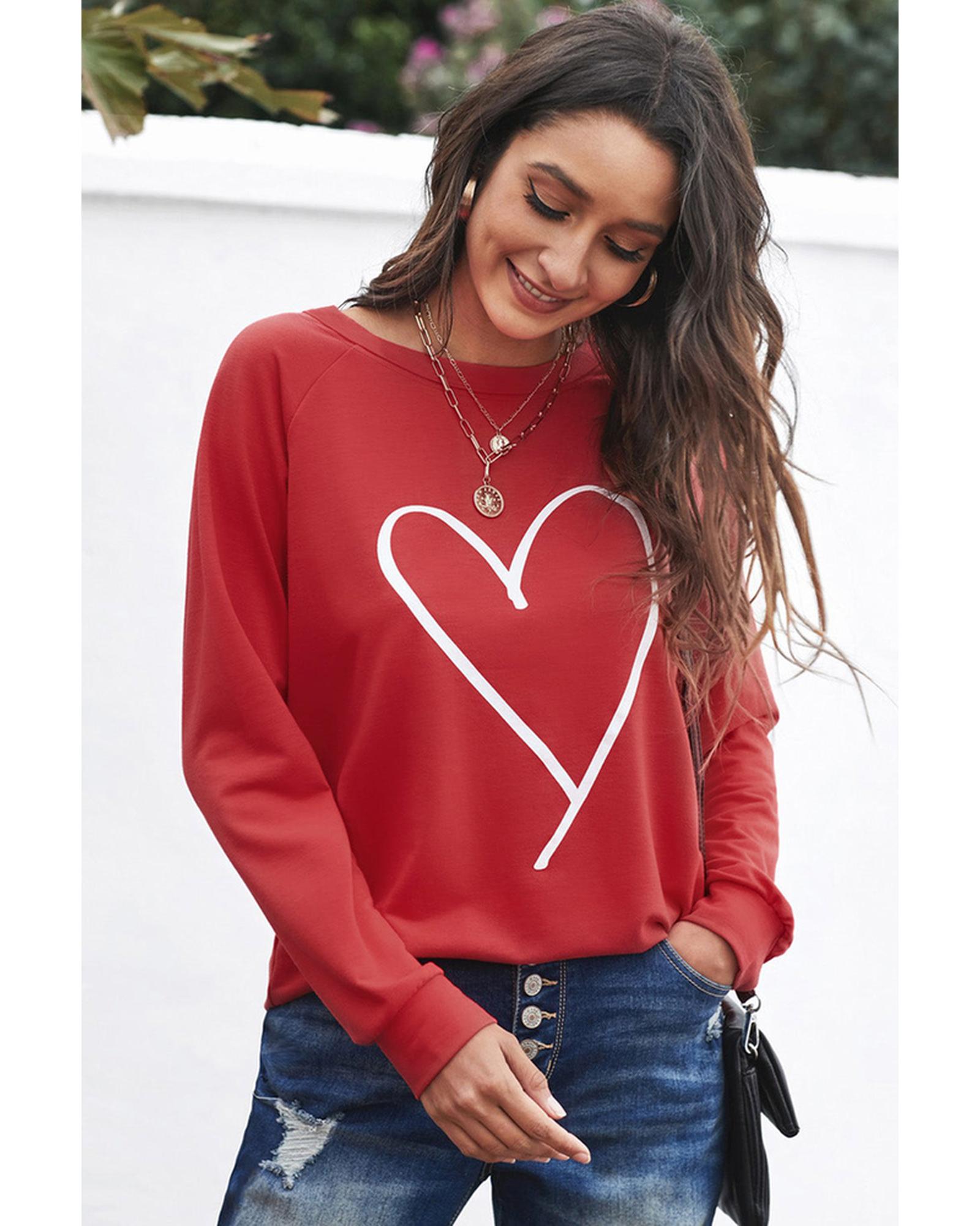 Azura Exchange Heart Graphic Sweatshirt - S