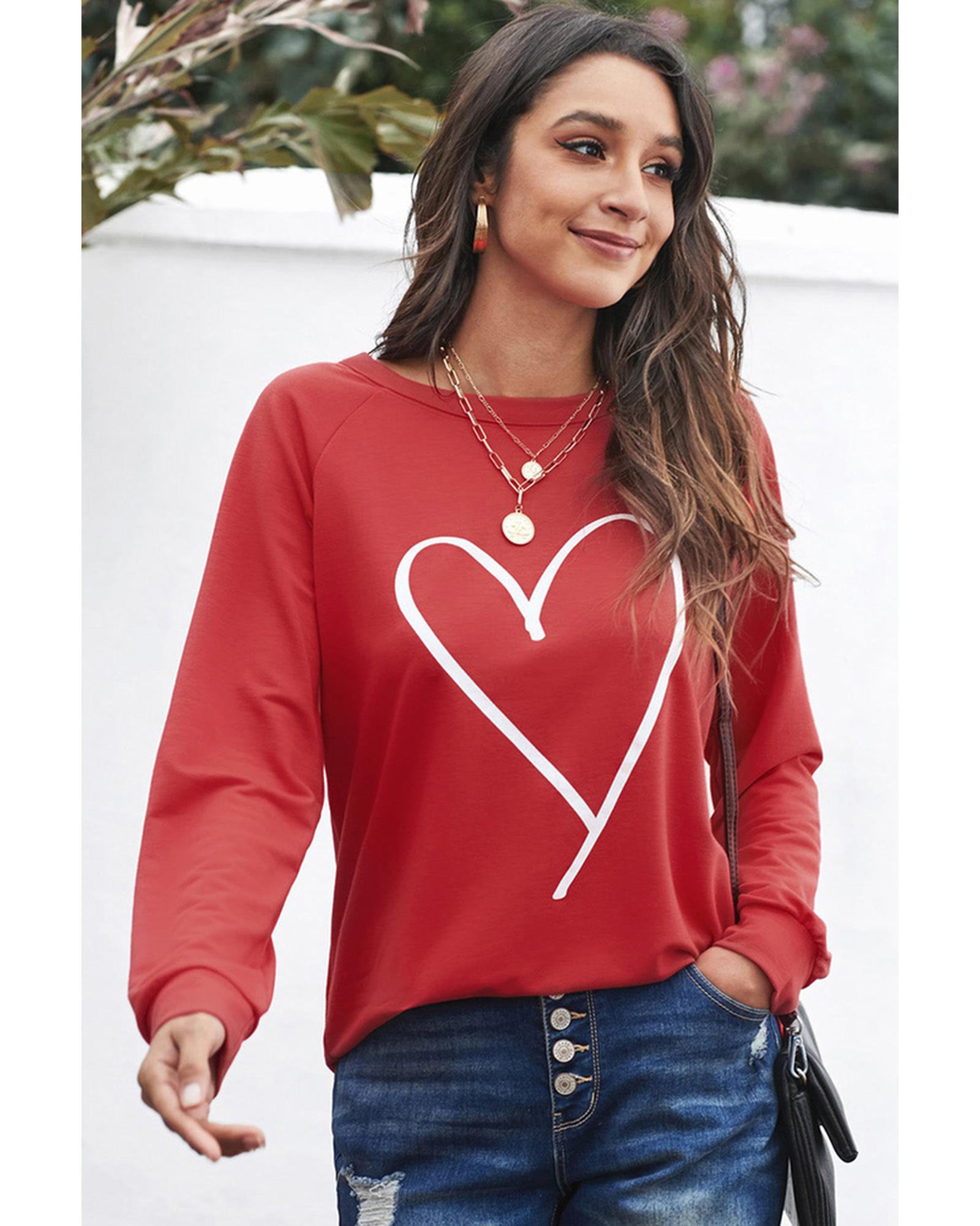 Azura Exchange Heart Graphic Sweatshirt - S