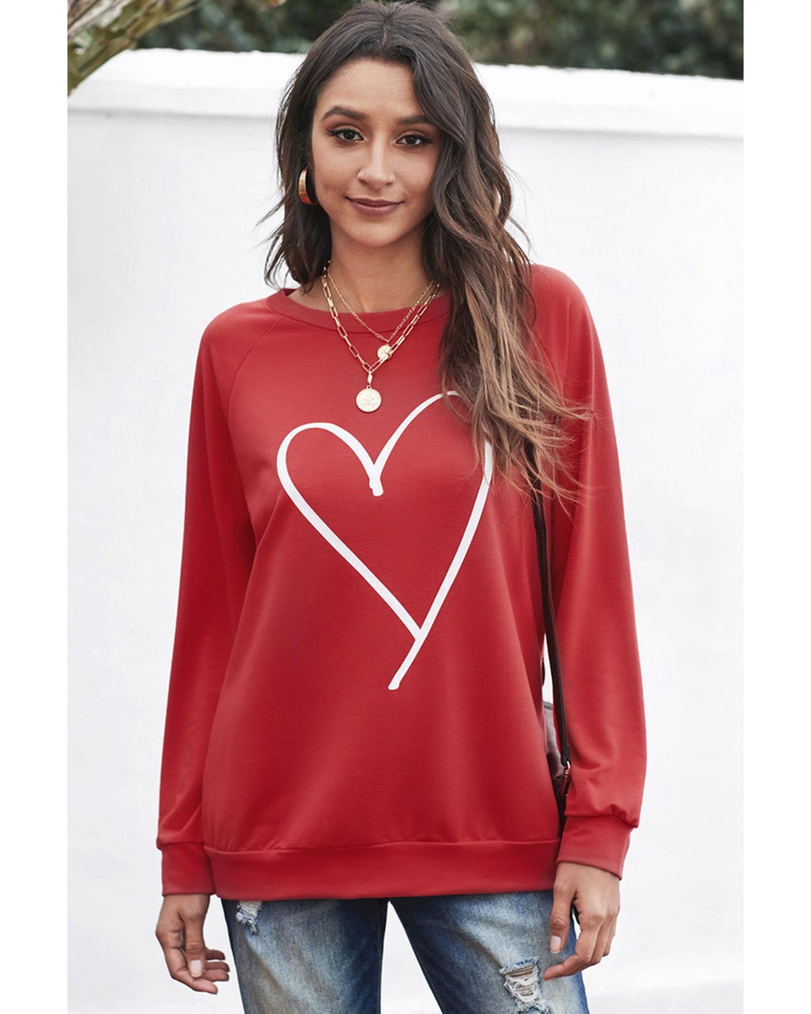 Azura Exchange Heart Graphic Sweatshirt - S