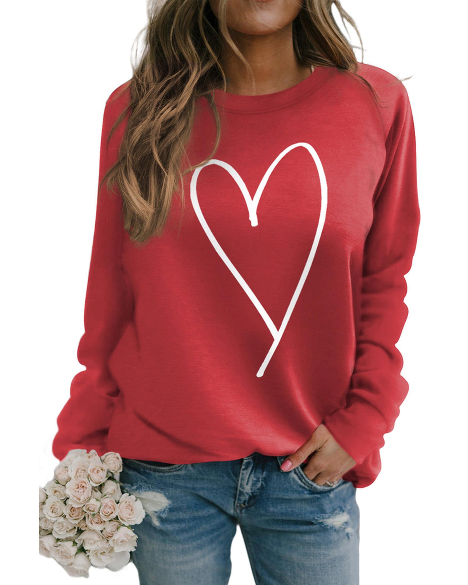 Azura Exchange Heart Graphic Sweatshirt - S