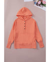 Azura Exchange Batwing Sleeve Pocketed Henley Hoodie - M