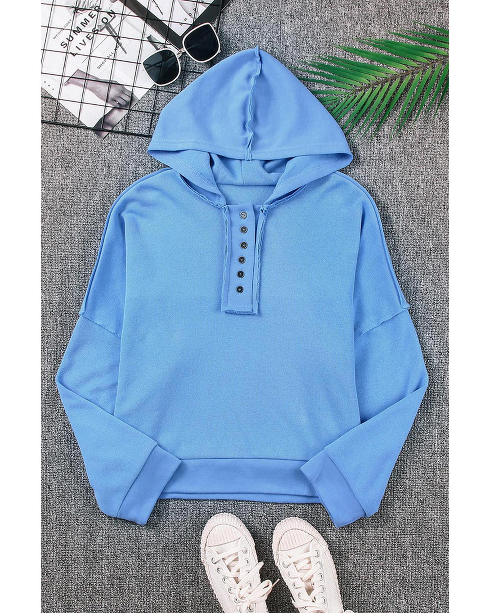 Azura Exchange Button Trim Hoodie - 2XL