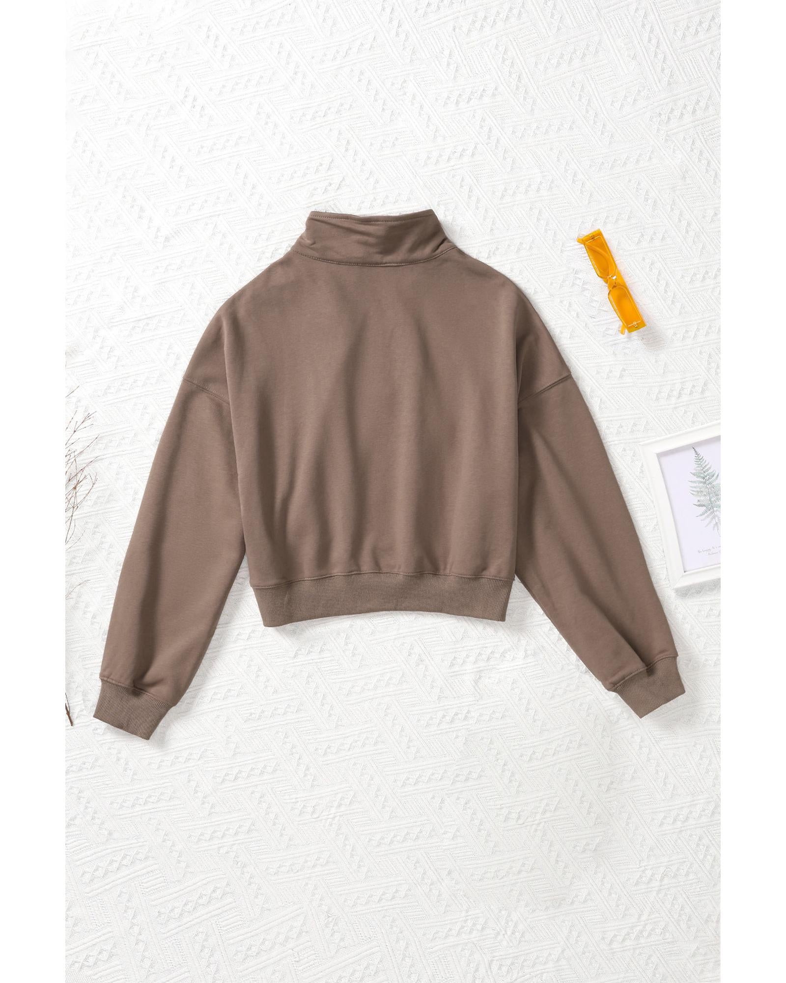 Azura Exchange Zipped Cropped Sweatshirt with Pocket - 2XL