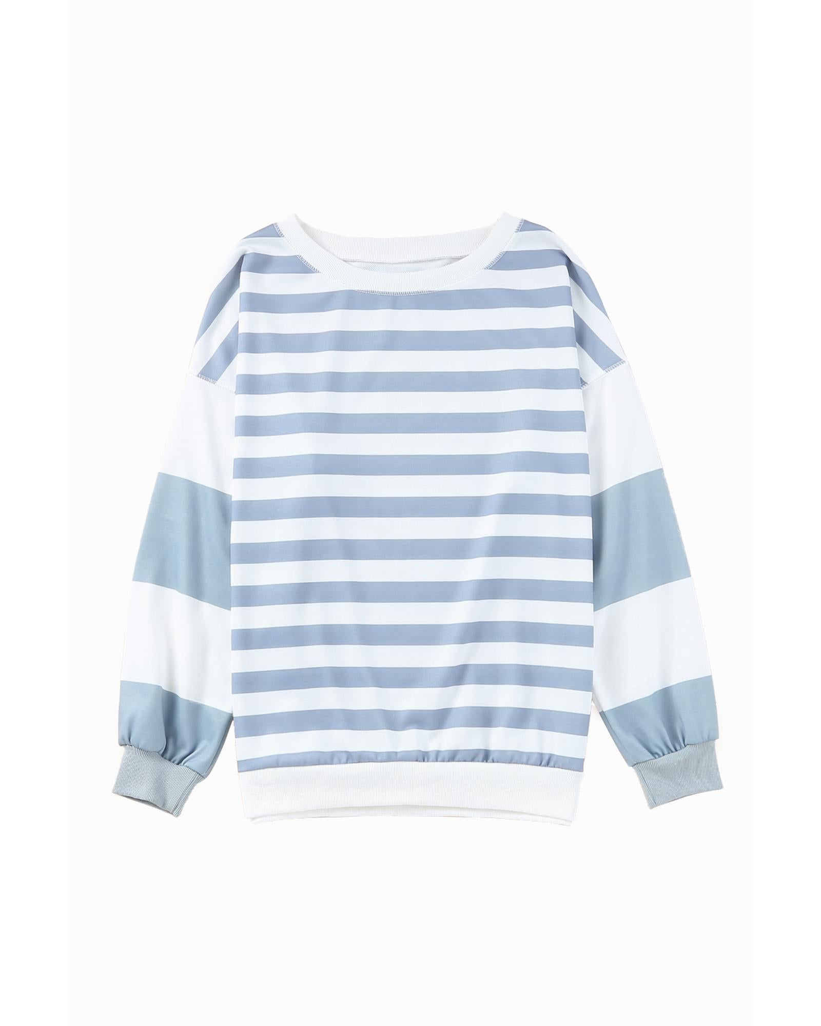 Azura Exchange Drop Shoulder Striped Pullover Sweatshirt - 2XL