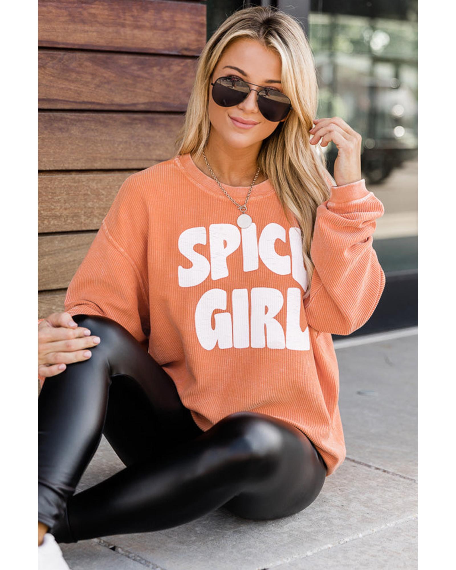 Azura Exchange Corded Spicy Girl Graphic Sweatshirt - L