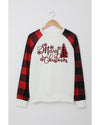 Azura Exchange Merry Christmas Plaid Graphic Print Sweatshirt - S