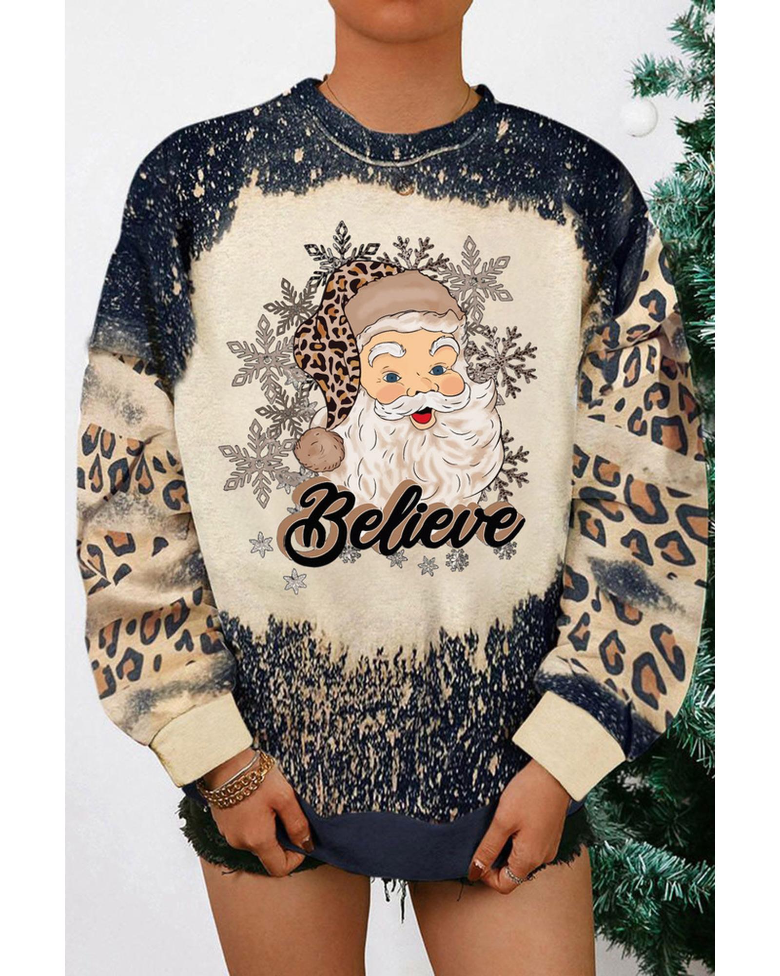 Azura Exchange Santa Clause Bleach Print Graphic Sweatshirt - L