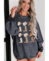 Azura Exchange Graphic Corded Sweatshirt with Gray Boots & Cowboyhat Design - 2XL