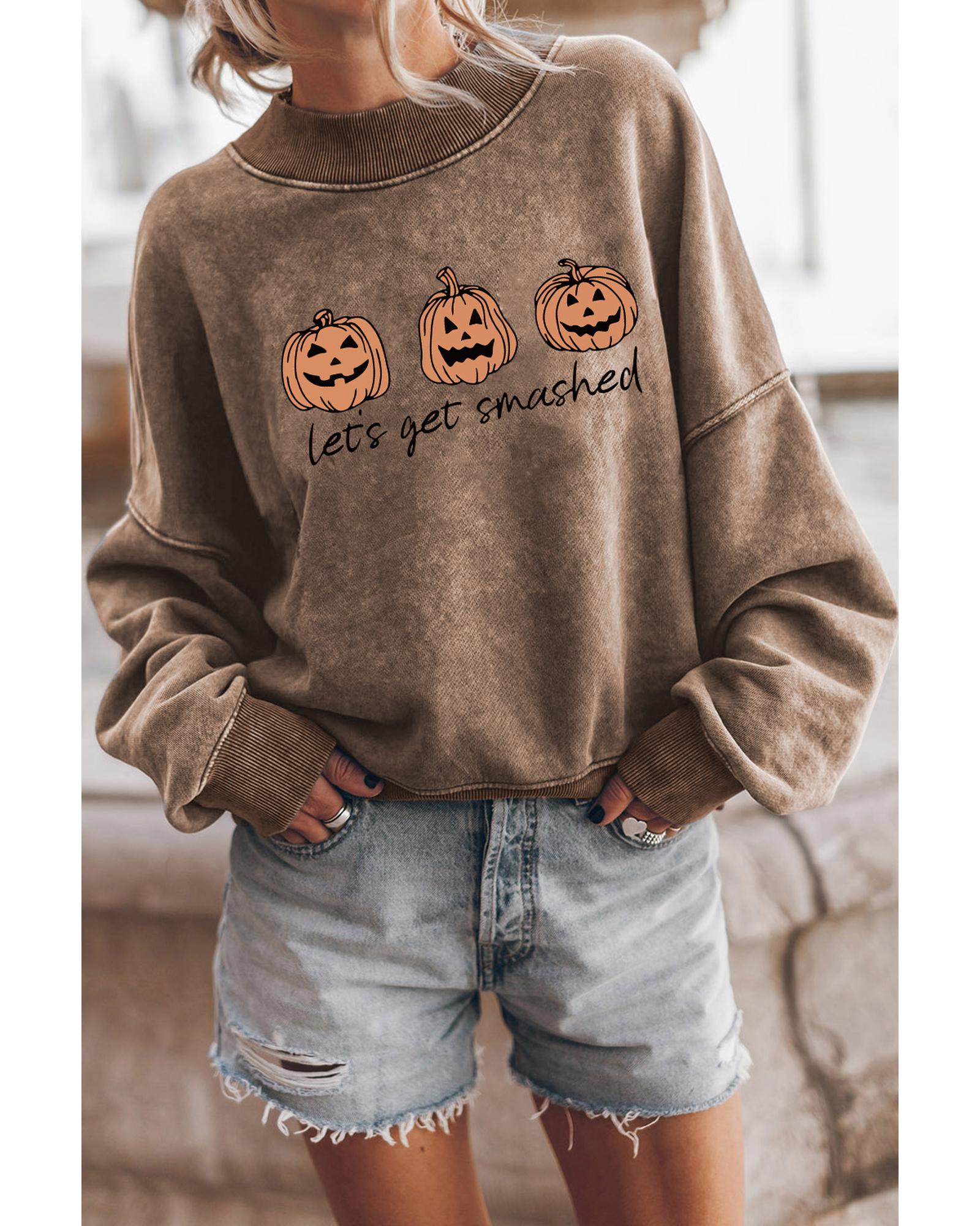 Azura Exchange Lets Get Smashed Halloween Pumpkin Graphic Sweatshirt - 2XL