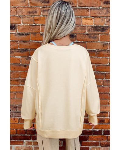 Apricot LOVE PATCH Graphic Oversized Sweatshirt - S