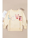 Apricot LOVE PATCH Graphic Oversized Sweatshirt - S