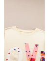 Apricot LOVE PATCH Graphic Oversized Sweatshirt - S