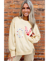 Apricot LOVE PATCH Graphic Oversized Sweatshirt - S