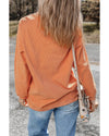 Orange THANKFUL Crew Neck Pullover Sweatshirt - L