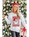 Beige MERRY CHRISTMAS Christmas Claus Graphic Drop Shoulder Sweatshirt - 2XL