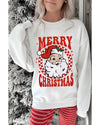 Beige MERRY CHRISTMAS Christmas Claus Graphic Drop Shoulder Sweatshirt - 2XL